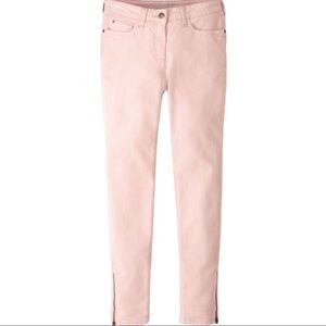 Boden Zip Ankle Skimmer Jeans Size 8 Long Pink Peach WC145